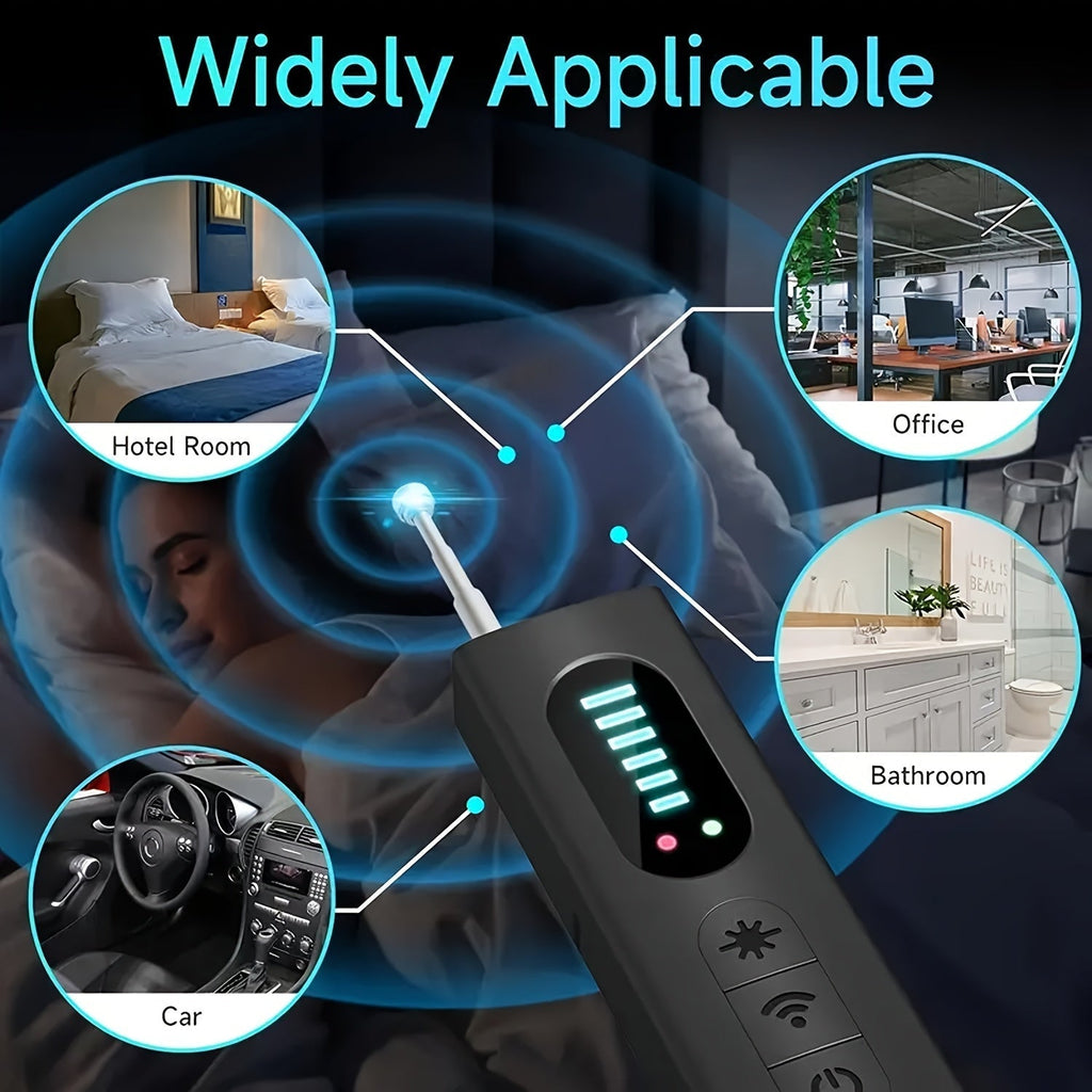 Hidden Camera Detector Anti-Spy RF Signal Scanner – Bug Detector, GPS Tracker & Listening Device Finder, Portable Rechargeable Multi-Function Security Sweeper for Travel, Hotel, Home, Office, Car