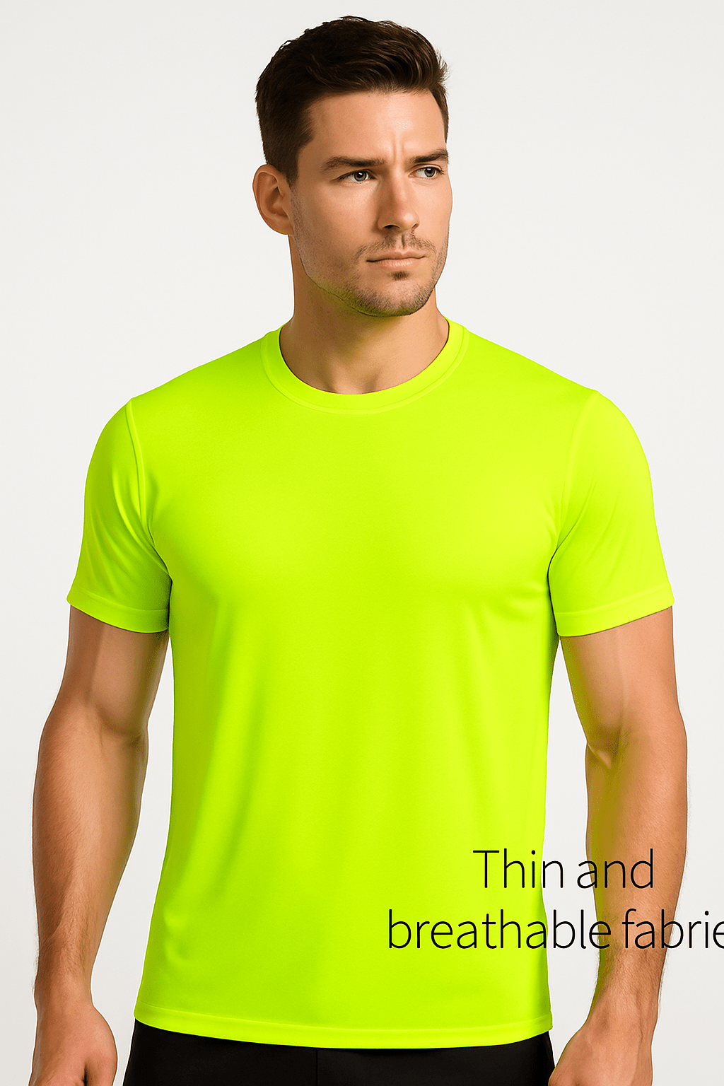 5-Pack Men's UPF 50+ Safety Work Shirts – Quick-Dry Breathable Performance Tees for Outdoor Jobs, Fluorescent Yellow High-Visibility, S-XXXL, Gift for Dad