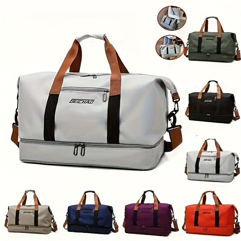 Women's Large Capacity Travel Bag with Dry/Wet Separation – Gym Yoga Fitness Duffel Bag, Weekend Overnight Tote Handbag for Travel, Leisure & Outdoor, Multiple Color Options Available