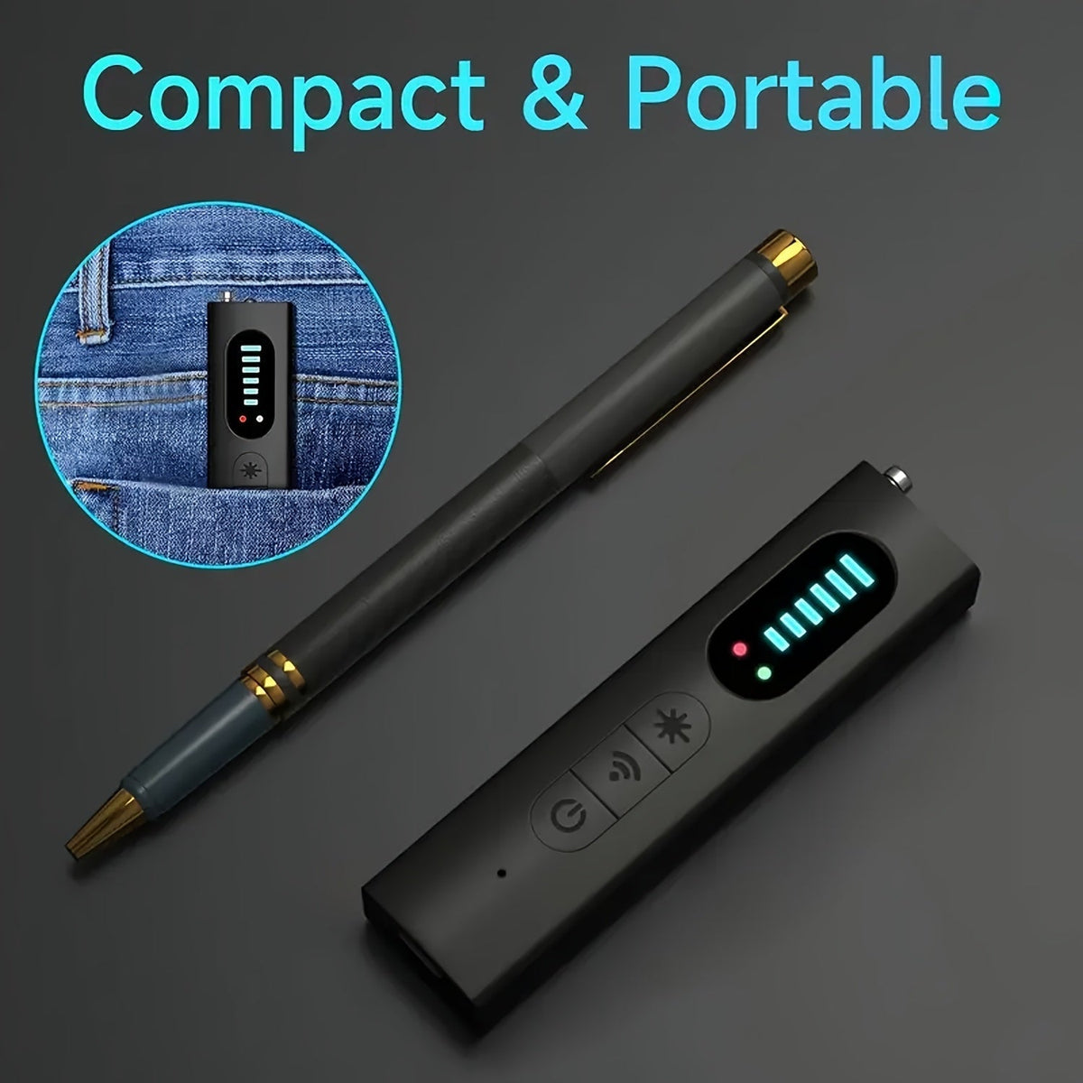 Hidden Camera Detector Anti-Spy RF Signal Scanner – Bug Detector, GPS Tracker & Listening Device Finder, Portable Rechargeable Multi-Function Security Sweeper for Travel, Hotel, Home, Office, Car