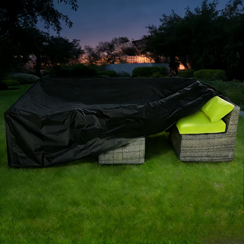 Heavy Duty Patio Furniture Covers Waterproof Outdoor Garden Terrace Furniture Cover Elegant Black 3 Sizes for Sofa Sectional Table Chair Sets