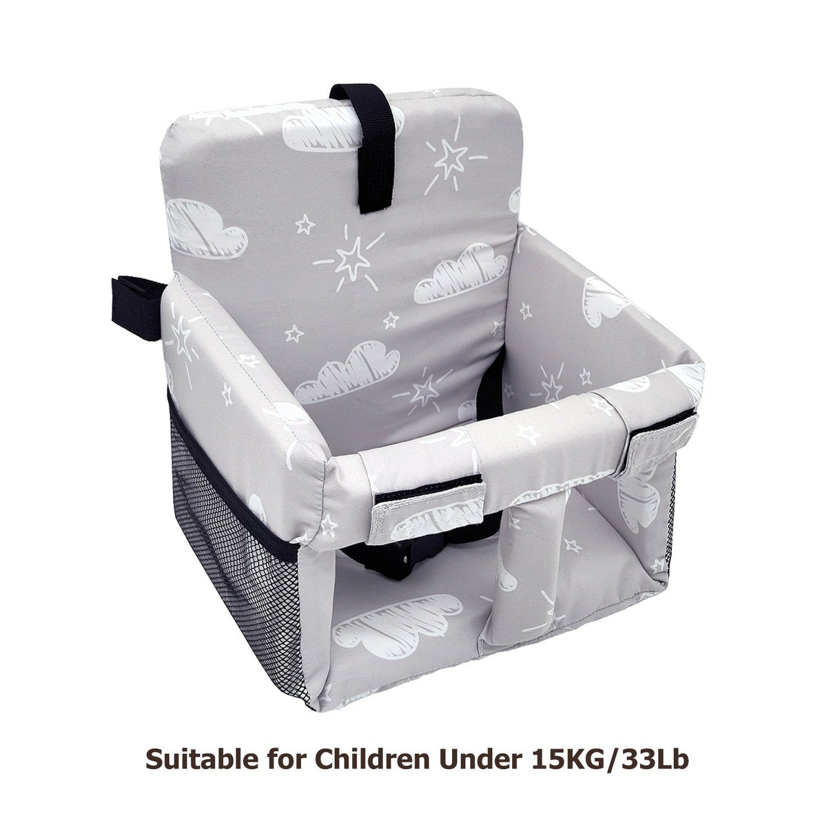 Baby Shopping Cart Cover & Seat Protector, Universal Fit for Most Grocery Carts, Easy Install for Supermarkets Airports & Malls, Clouds Gray & Cloud Pink