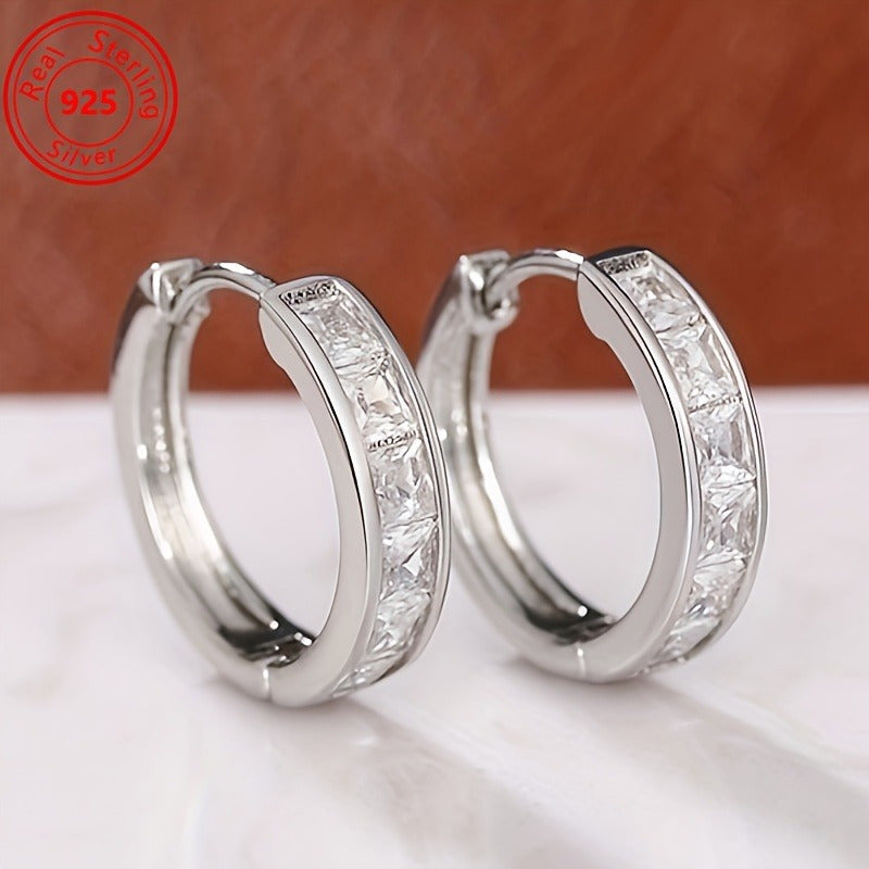 S925 Sterling Silver Zirconia Stud Earrings Set (2 Pairs) for Women – Hypoallergenic, Lightweight 3.2g, Boho Shining Earrings for Daily Wear, Dates, Parties & Valentine’s Day Gift