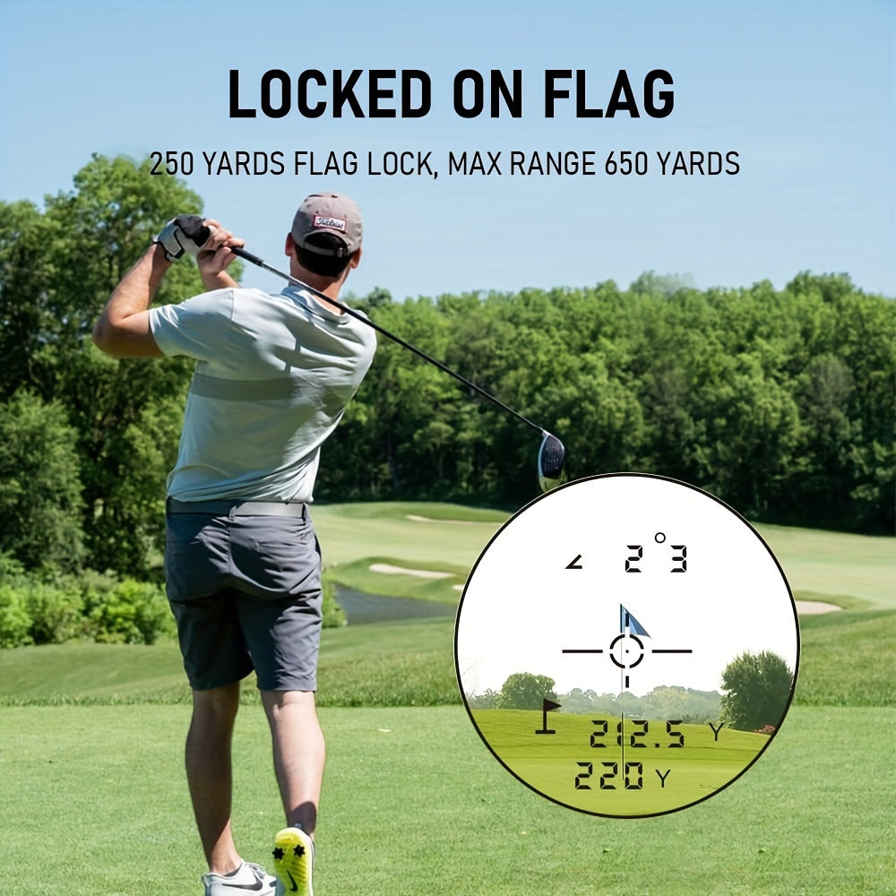 REVASRI Golf Rangefinder 650 Yards – Laser Range Finder with Golf Mode, Slope Compensation, Speed, Height, Horizontal and Vertical Distance, and Two-Point Measurement for Golf, Hunting, Archery, and Outdoor Use