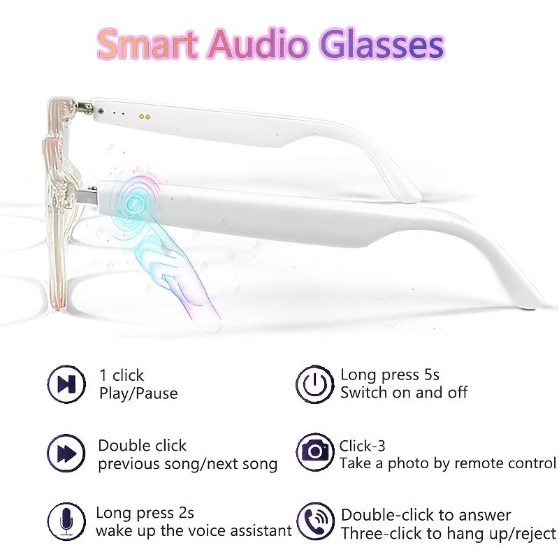 Photochromic Smart Glasses with Bluetooth Audio – Auto-Tinting Lenses, Anti-Blue Light, Wireless Music & Calls, Unisex Sports & Driving Eyewear, Perfect Holiday Gift
