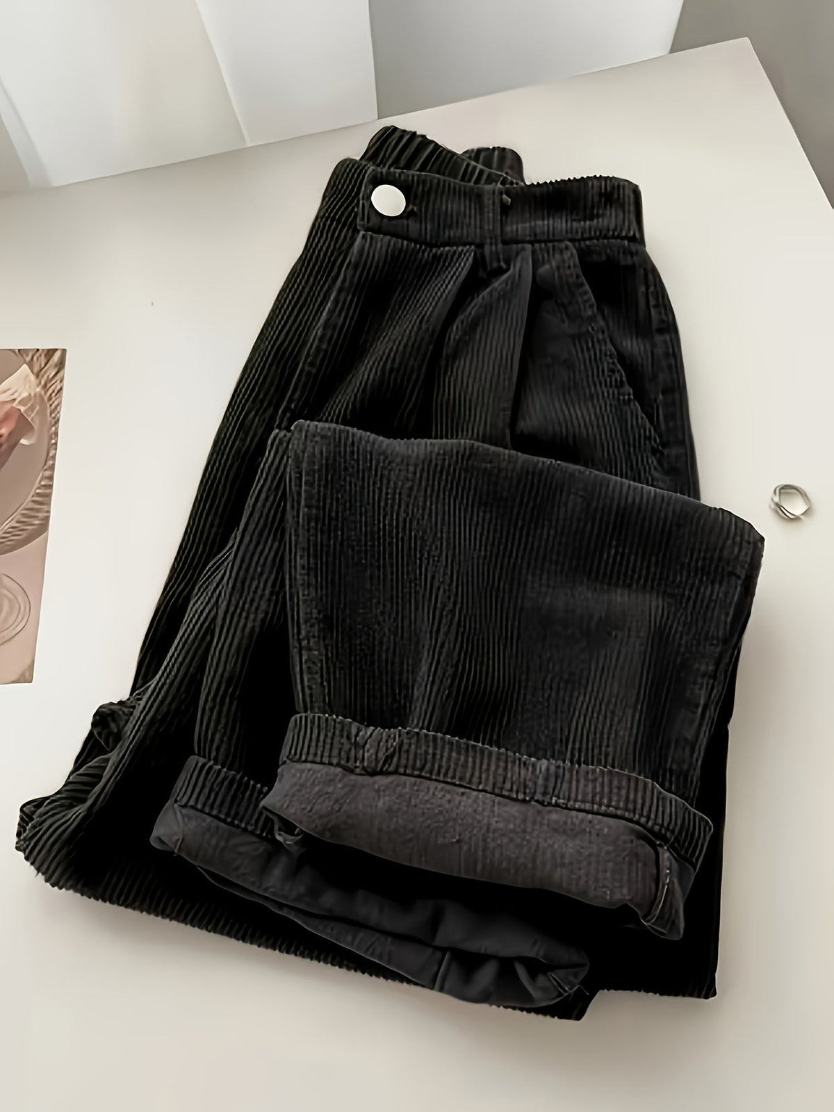 Women's Drapey Straight Casual Trousers - Lazy Style Wide Leg Pants for Women in Black, Brown, Burgundy, Olive, Navy, and Apricot, Sizes S-XXL