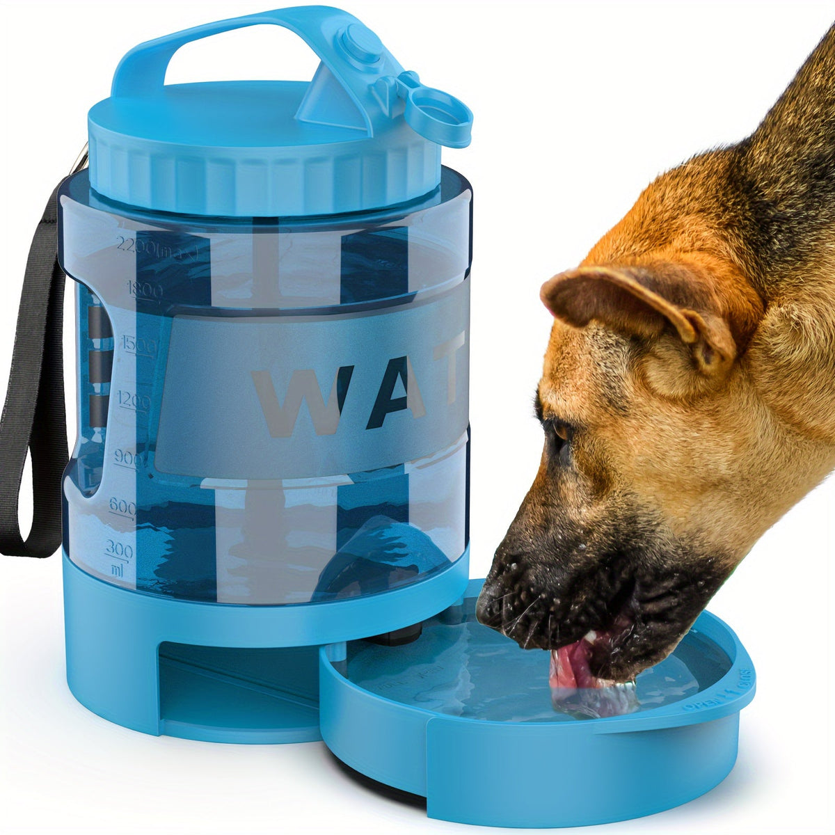 Dog Travel Water Bottle 74oz Large Capacity - Portable Pet Water Bottle with Detachable Drinking Bowl, Leak-Proof Design for Hiking, Camping, and Dog Parks, Suitable for Large, Medium, and Small Dogs for Outdoor Adventures