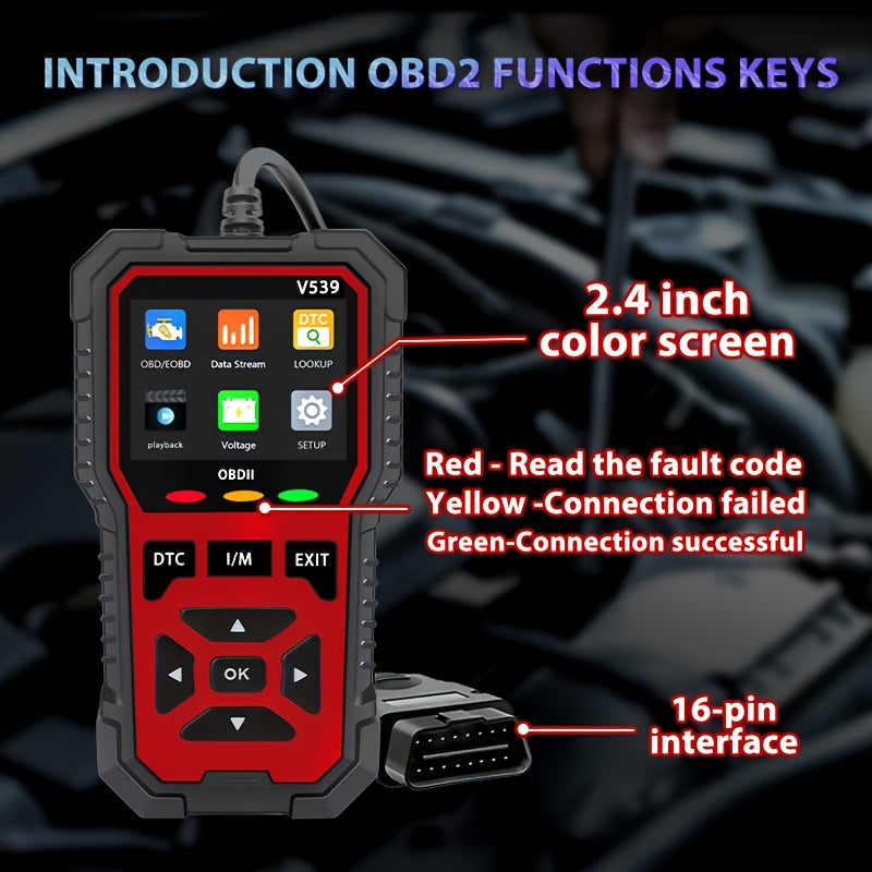 Advanced OBD2 Scanner Automotive Diagnostic Tool, Faster Processing Chip, Reads and Clears Engine Codes, Live Data, Freeze Frame, Supports 10 Languages, For All OBD2 Cars 1996+