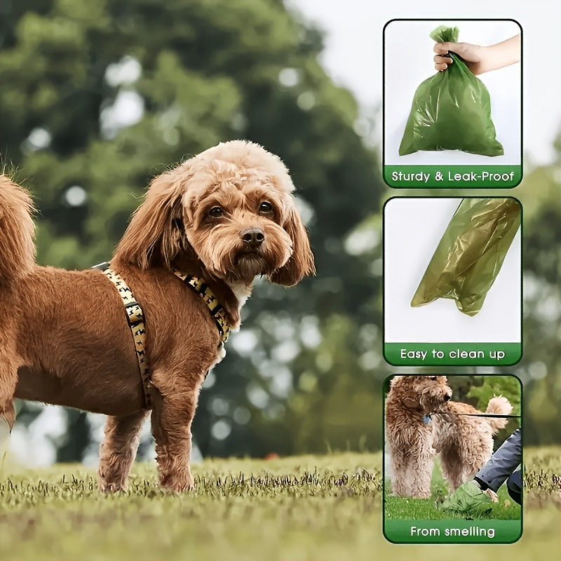 Dog Poop Bags with Dispenser 61-Piece Set - 60 Leak-Proof Unscented Waste Bags on 4 Rolls with Bone-Shaped Dispenser, Biodegradable-Friendly Dog Waste Bags for Outdoor Walks, Parks & Travel Pet Cleanup