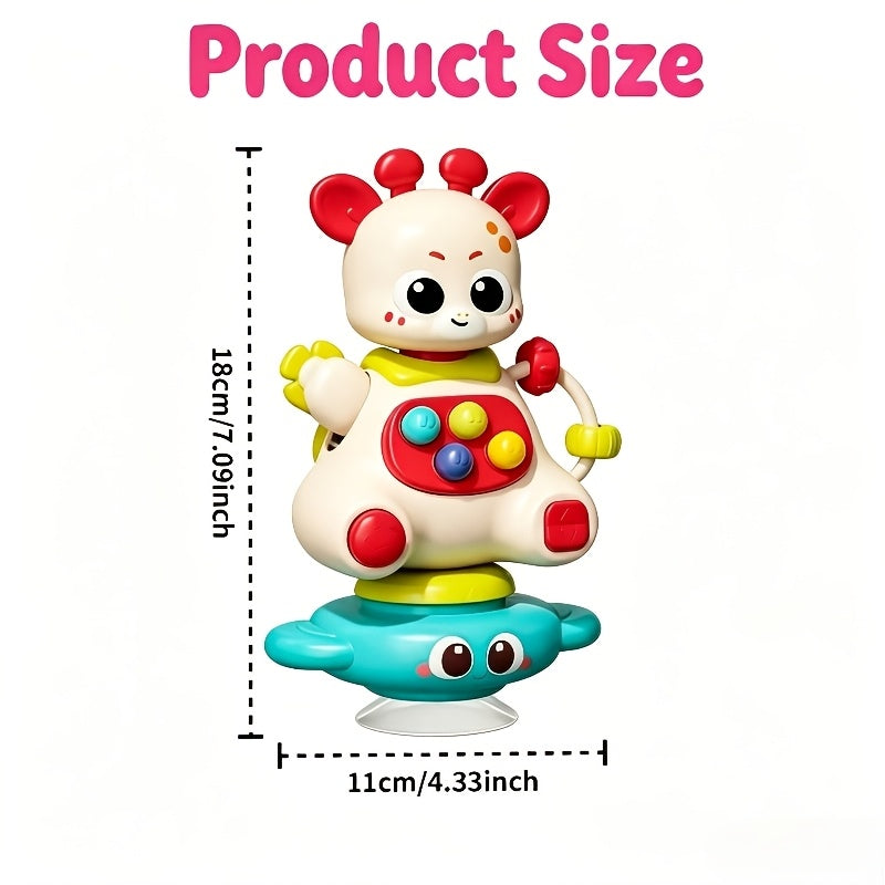 Giraffe Spinning Top Toy for Baby & Toddler, Multifunctional Press Spin & Twist Sensory Toy for Hand-Eye Coordination, Fun Early Development Toy for Boys & Girls Ages 0 and Up