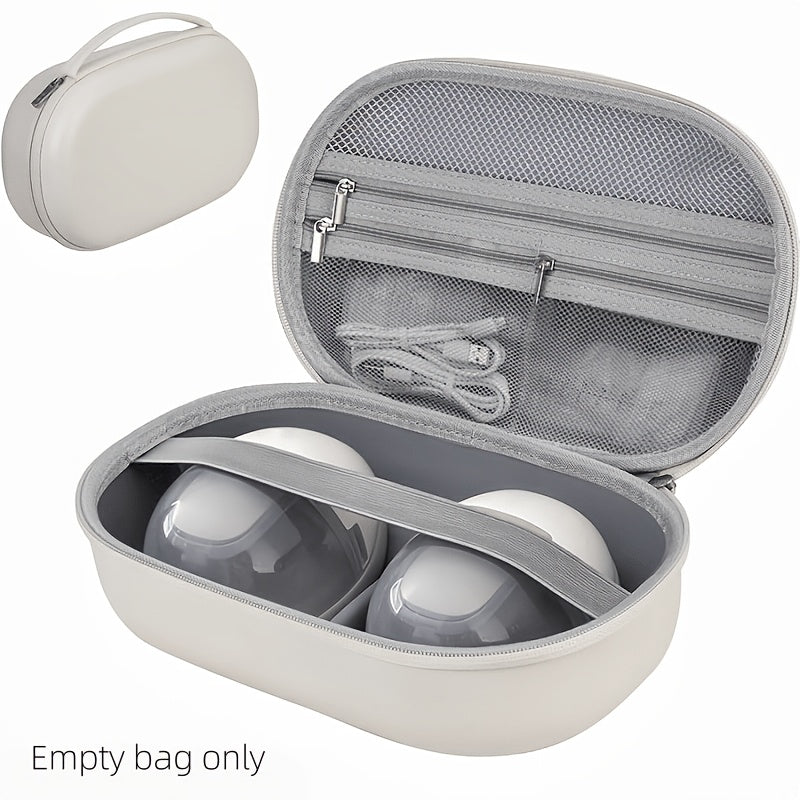 Portable Hard-Shell Breast Pump Storage Case for Eufy S1 Pro S1 E20 & E10, Travel Organizer Bag for Pump Accessories Charging Cable & Parts, Off-White (Case Only)