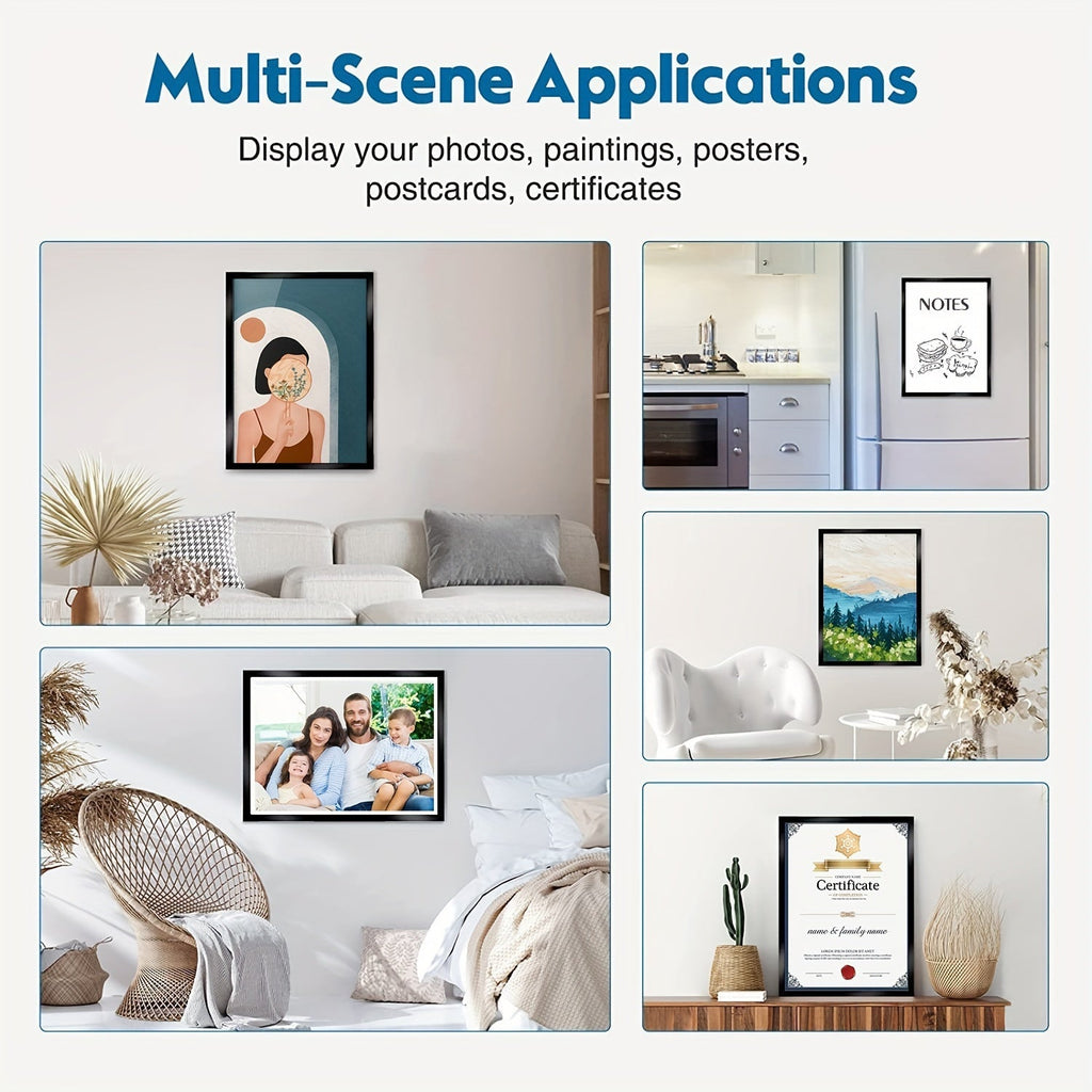 10-Pack Diamond Magnetic Art Frames 12x16 Inch Self-Adhesive Lightweight PVC for Photos Posters Artwork on Walls and Windows Home Office Decor Holiday Display