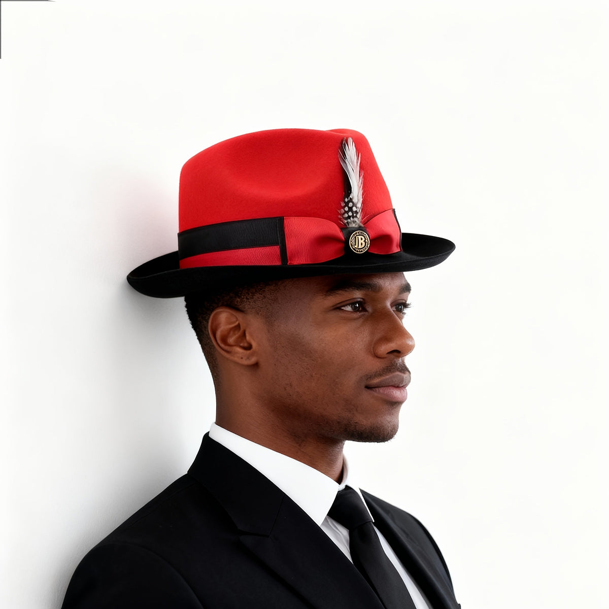 Men's Vintage British Gentleman Top Hat – Cashmere Wool Blend Adjustable 57-60cm, Classic Fall Winter Dress Hat in Black, White, Red, and Yellow, Stylish Gift for Men's Birthdays and Holidays