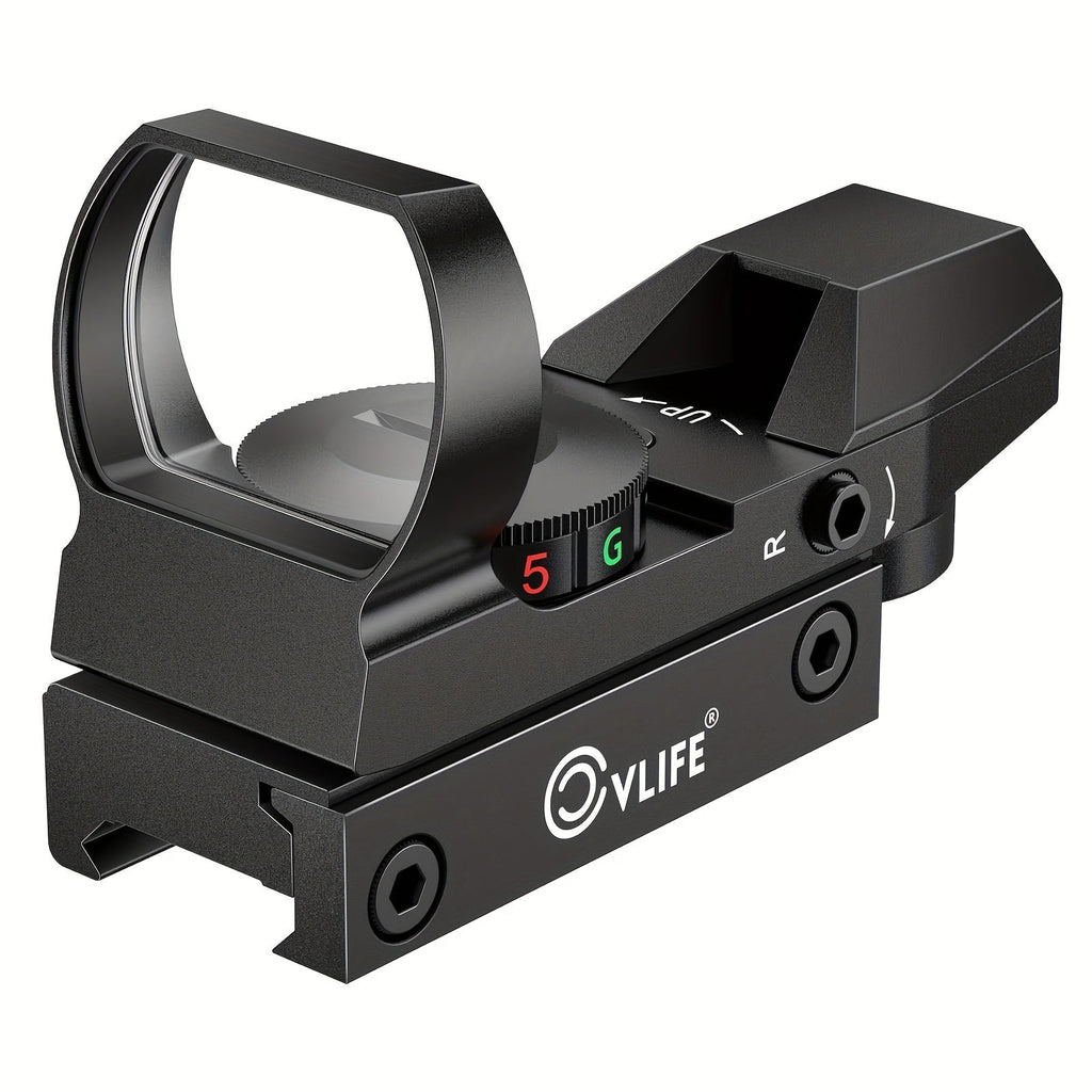 1x22x33 Red and Green Dot Sight with 20mm Picatinny Rail - 4 Reticles, 5 Brightness Settings, Wide Field of View Scope for Rifles and Shotguns