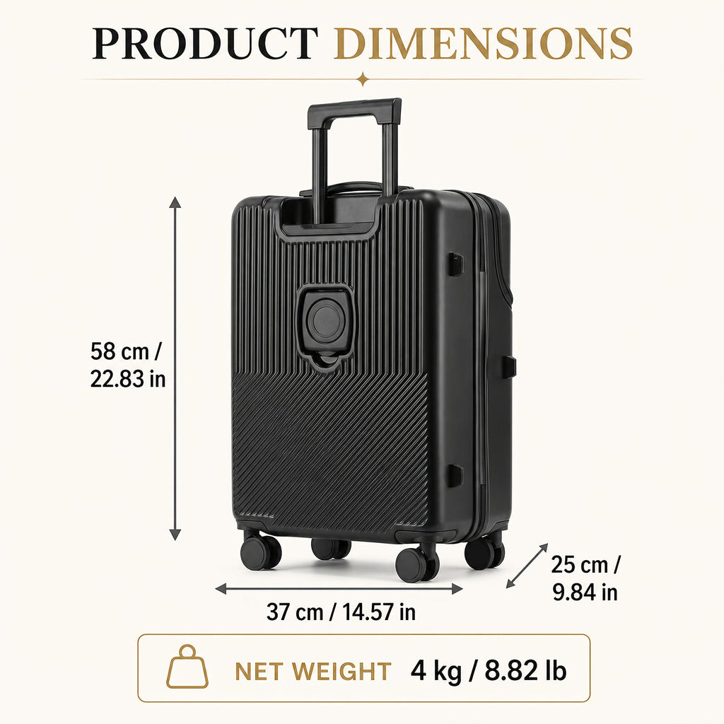 20-Inch Carry-On Luggage with Password Lock – Large Capacity Hardside Boarding Suitcase for Travel in Red White Green Gray