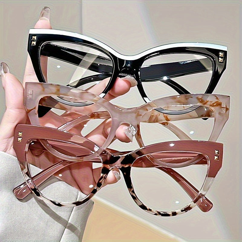3PCS Reading Glasses for Women – Photochromic Lenses, Metal Hinges, Minimalist Color Block Design, Elegant Presbyopia Glasses +1.00 to +4.00, Fashion Gift for Ladies