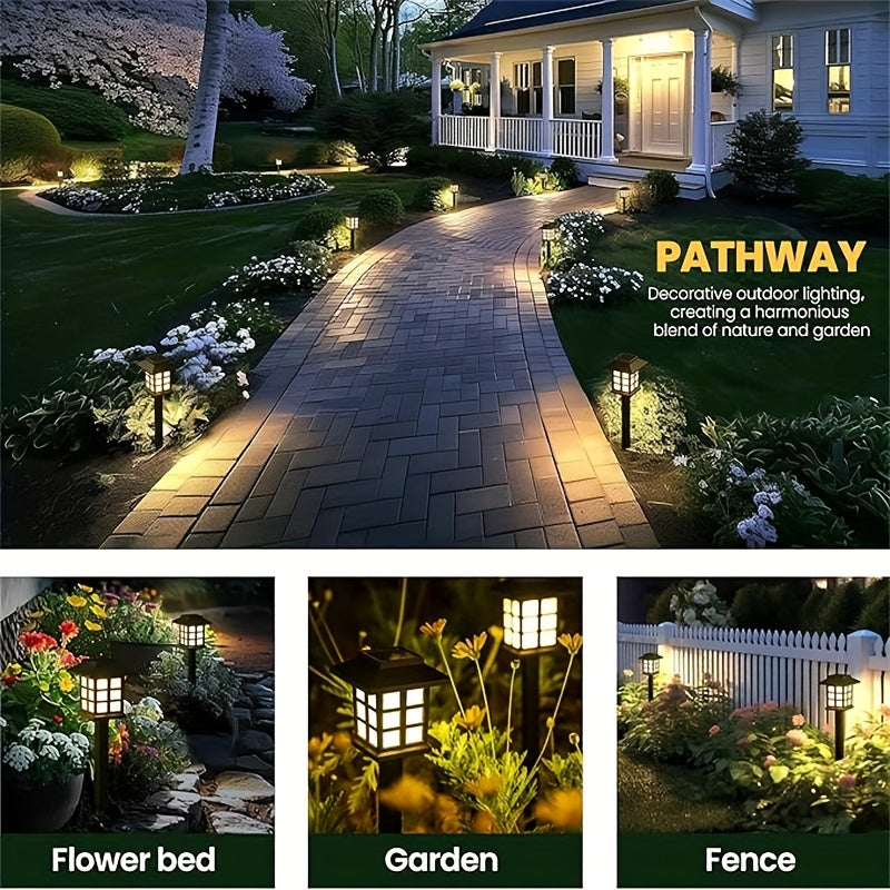 Solar Outdoor Garden Lights 6/12/24 Pack IP44 Waterproof | Warm White & Colorful LED Landscape Pathway Lights for Yard, Courtyard, Patio, Holiday Decoration – Auto On/Off