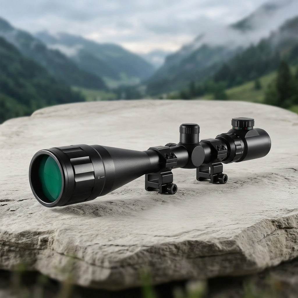 6-24x50 AO Rifle Scope with Illuminated Red/Green Reticle - Long-Range Hunting Scope with 20mm Rail Mount, Aluminum Alloy Optical Sight