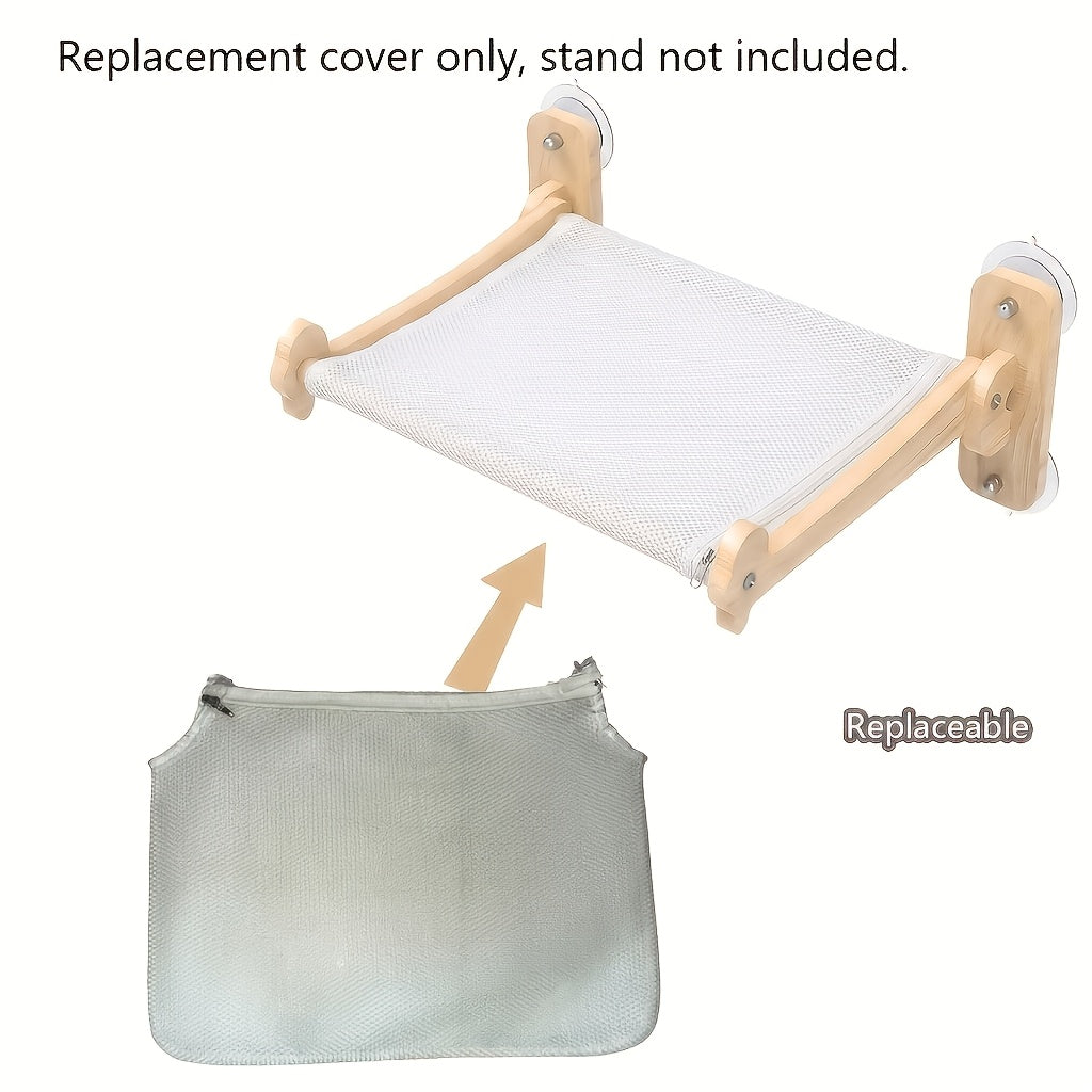 Hanging Cat Hammock with Replacement Mesh – Wall-Mounted & Ceiling Cat Bed, No-Trace Adhesive, Multi-Layer Straps, Foldable Space-Saving Breathable Cat Lounge for Small Spaces, Indoor Cats & Kittens