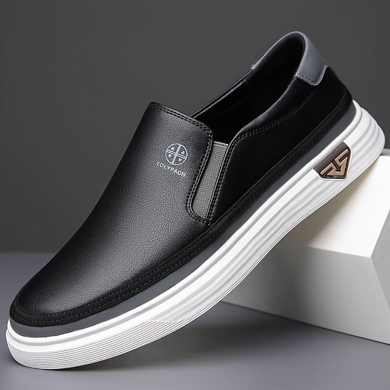 Men's Casual Slip-On Loafers – Soft Sole Soft Upper Anti-Slip Outdoor Vacation Fashion Shoes in White & Black US Size 6.5–12.5