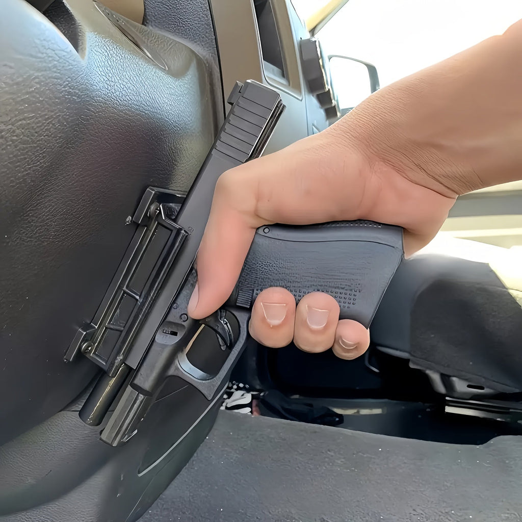 2-Pack Magnetic Gun Mount Concealed Pistol Holder – Strong Quick-Draw Magnetic Gun Holster for Car, Truck, SUV, Desk, Bedside, Wall & Under-Counter, Universal Handgun Magnetic Mount
