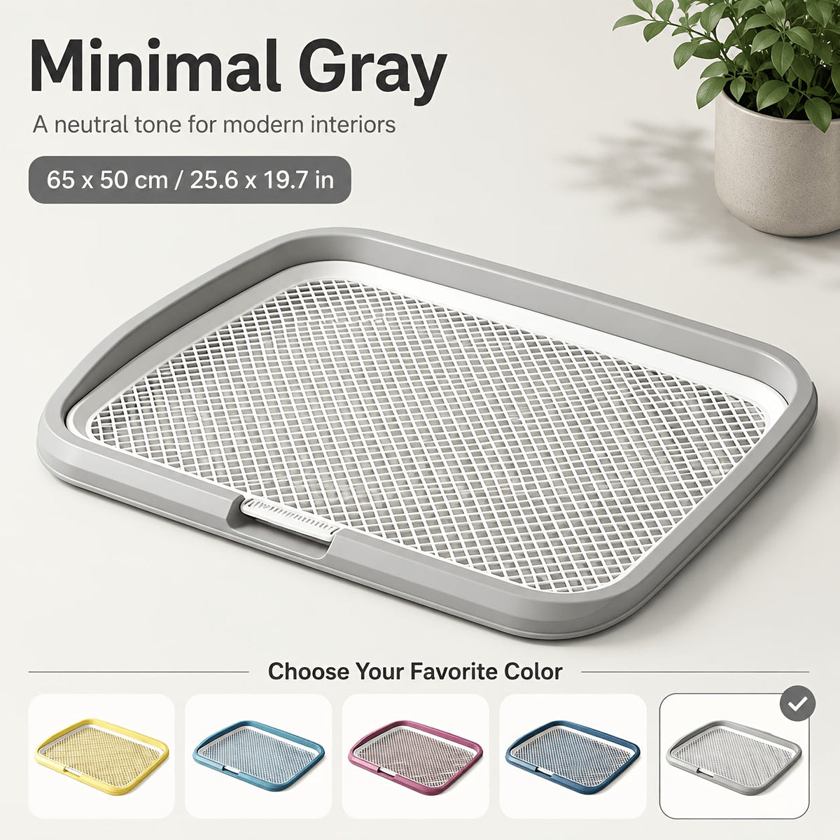 Dog Potty Tray Leak-Proof Indoor Puppy Toilet with Removable Grate, Washable Pee Pad Holder for Apartment Puppy Training, Pet Potty Station for Small to Medium Dogs