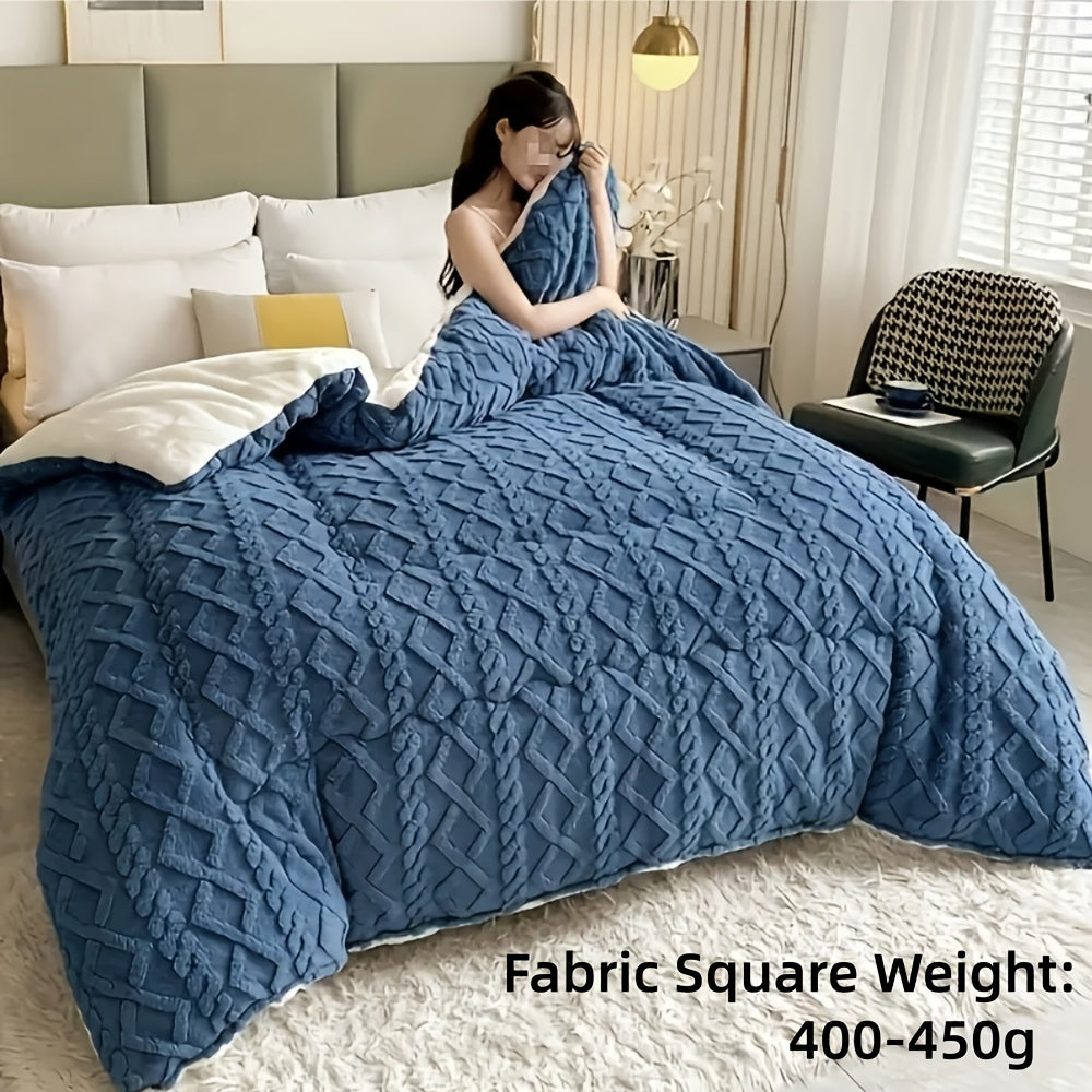 Luxurious Taffeta Comforter - Soft, Thick & Warm, All-Season, Machine Washable - Twin, Full, Queen & King - Kids Bedroom, Guest Room & Hotel - Elegant Gray & Sapphire Blue
