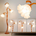Modern Art Flower Floor Lamp – Flexible Arm LED Corner Lamp with 3 Color Temperatures & 3 Bulbs for Bedroom Living Room Study Hotel Decor