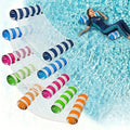 4-in-1 Inflatable Pool Float Lounger for Adults, Hammock Raft, Exercise Saddle, Striped Colorful Swimming Ring, Floating Bed for Pool, Lake, Beach - 5-Pack and 8-Pack Options
