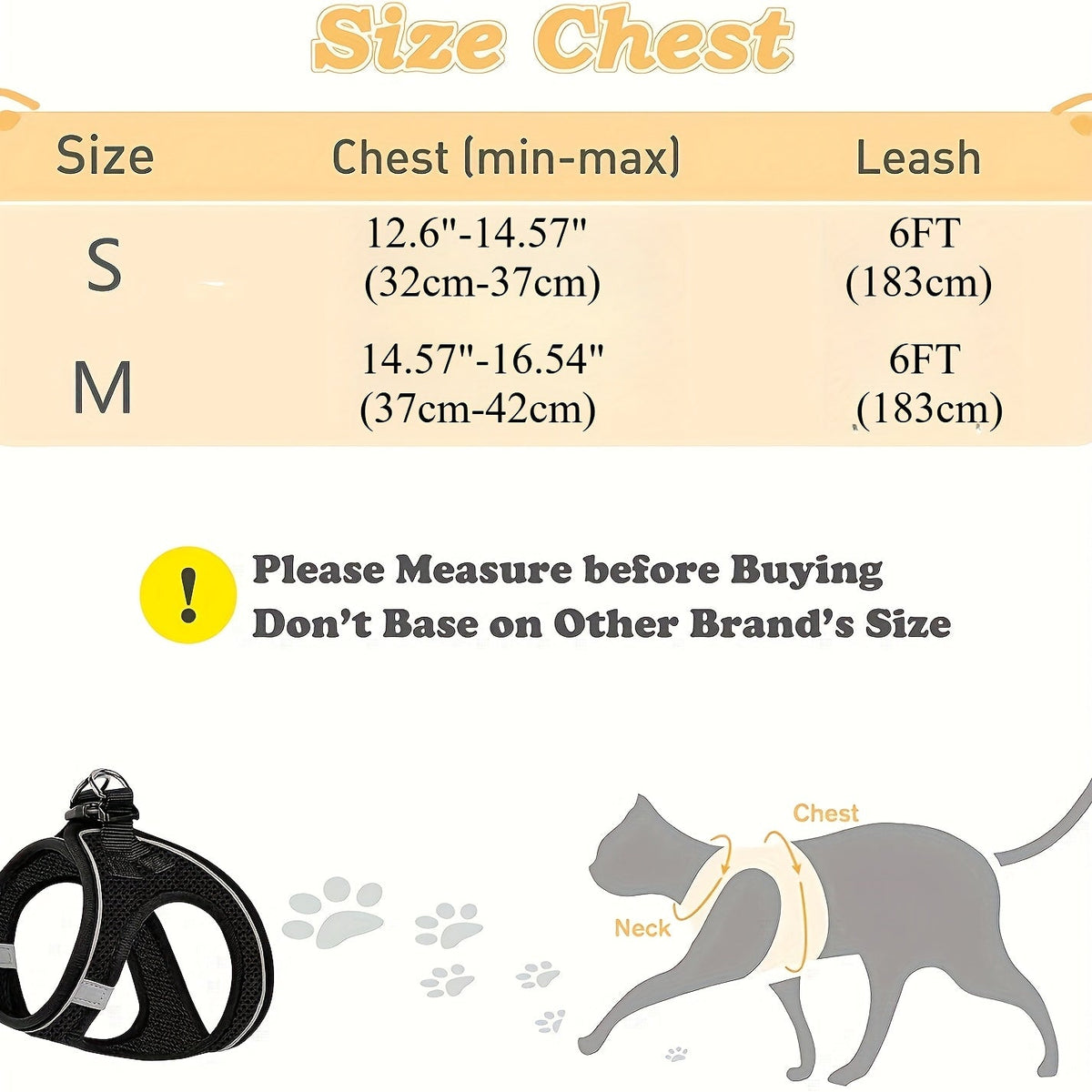Escape Proof Cat Harness and Leash Set for Walking - Adjustable Reflective Soft Mesh Vest for Cats, Kittens, and Small Dogs, S/M, Black/Grey, Comfortable Outdoor Adventure Pet Gift