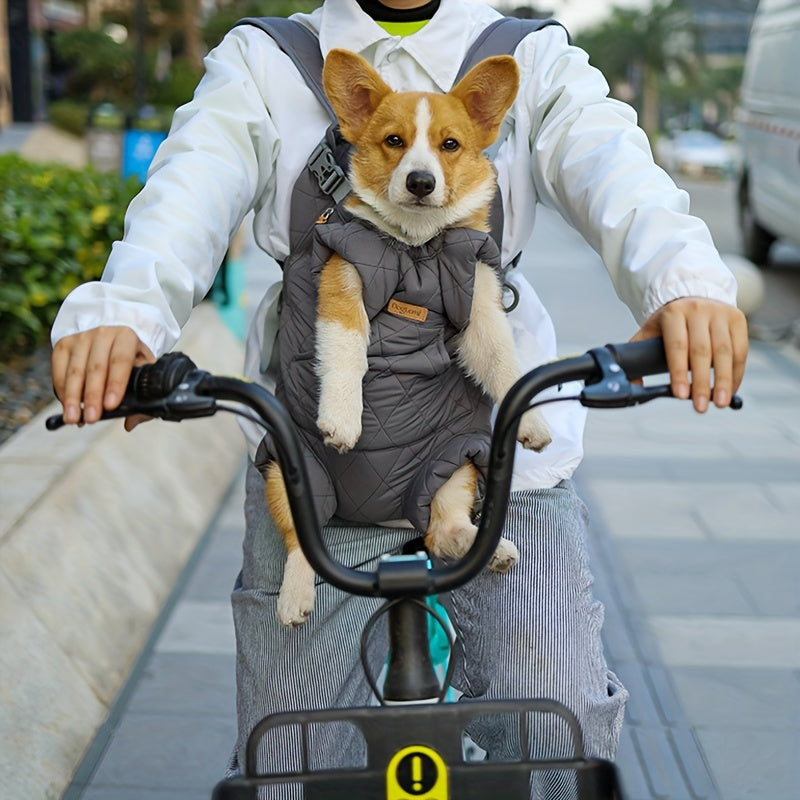 Pet Front Carrier Backpack for Small & Medium Dogs - Hands-Free Legs-Out Dog Chest Carrier, Adjustable Hiking & Cycling Dog Carrier, One Size Fits All, 5 Colors: Pink, Green, Black, Beige, Grey