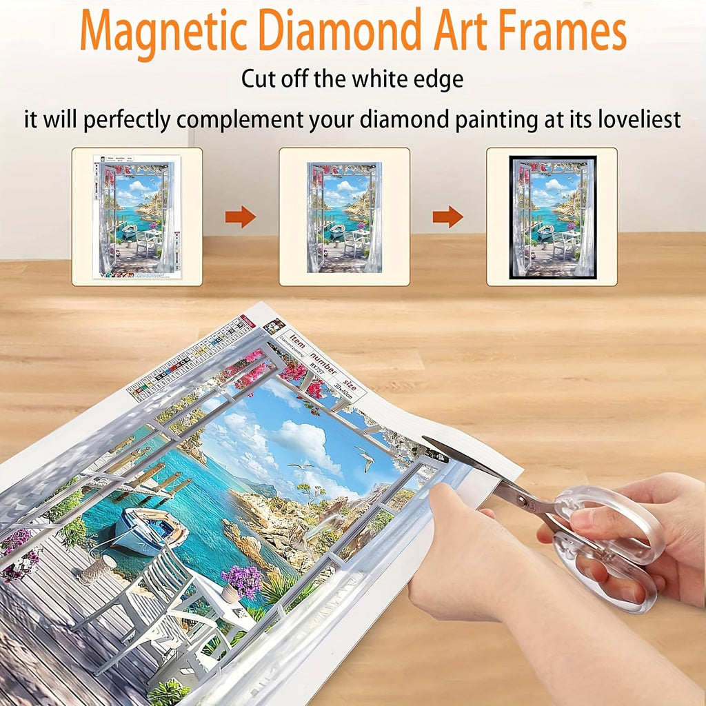10-Pack Diamond Magnetic Art Frames 12x16 Inch Self-Adhesive Lightweight PVC for Photos Posters Artwork on Walls and Windows Home Office Decor Holiday Display