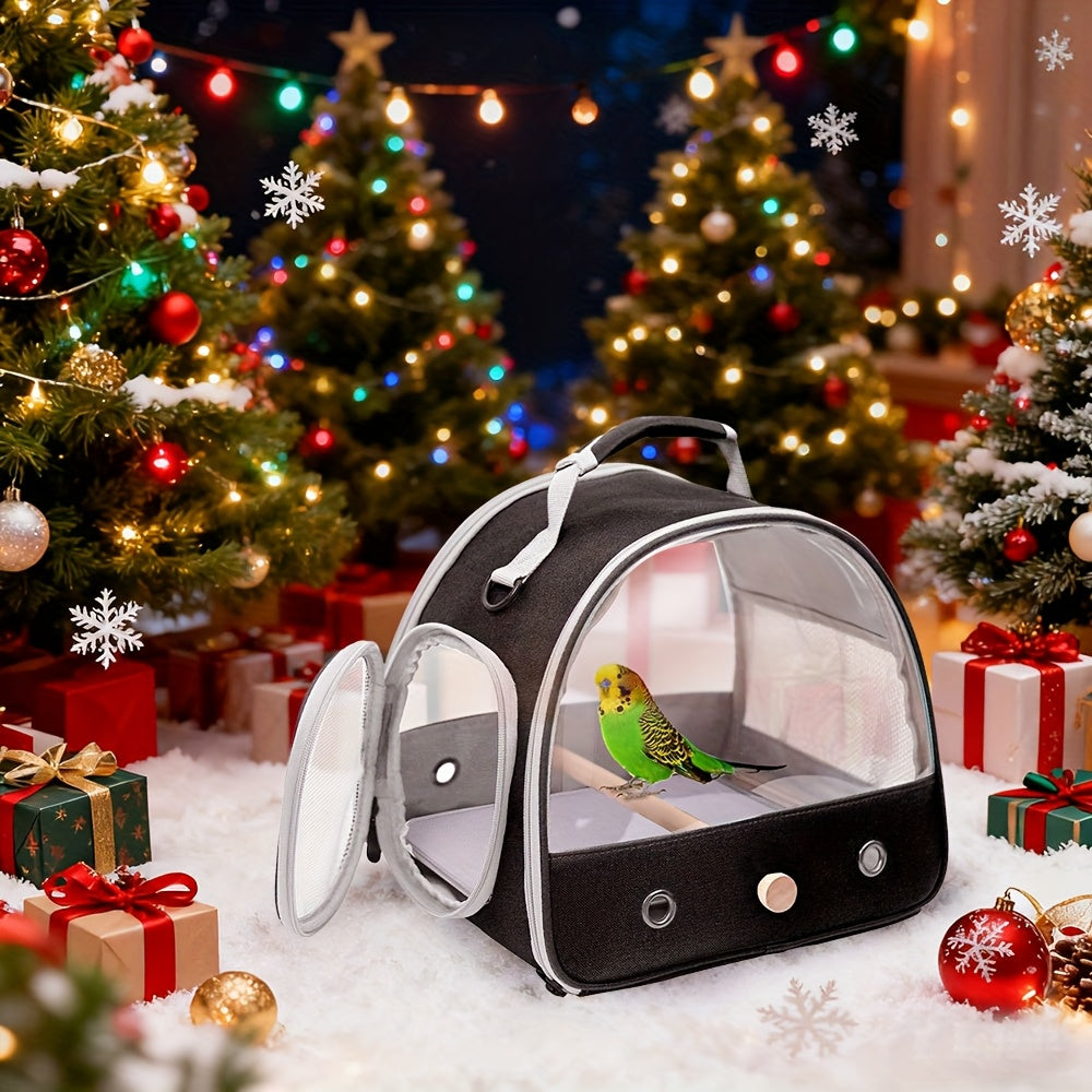 Foldable Bird Travel Cage Carrier for Parakeets, Budgies, Cockatiels, Conures & Parrots – Compact Transport Case with Perch & Soft Mat, Airline Approved for Vet Trips & Outdoor Adventures