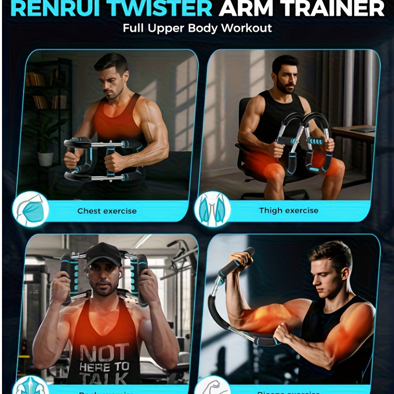 U-Shaped Adjustable Chest and Arm Muscle Strength Trainer, 60-100 lbs Spring Resistance, Triceps and Chest Workout Equipment, 2-Level Adjustment, Detachable and Portable Home Gym Fitness