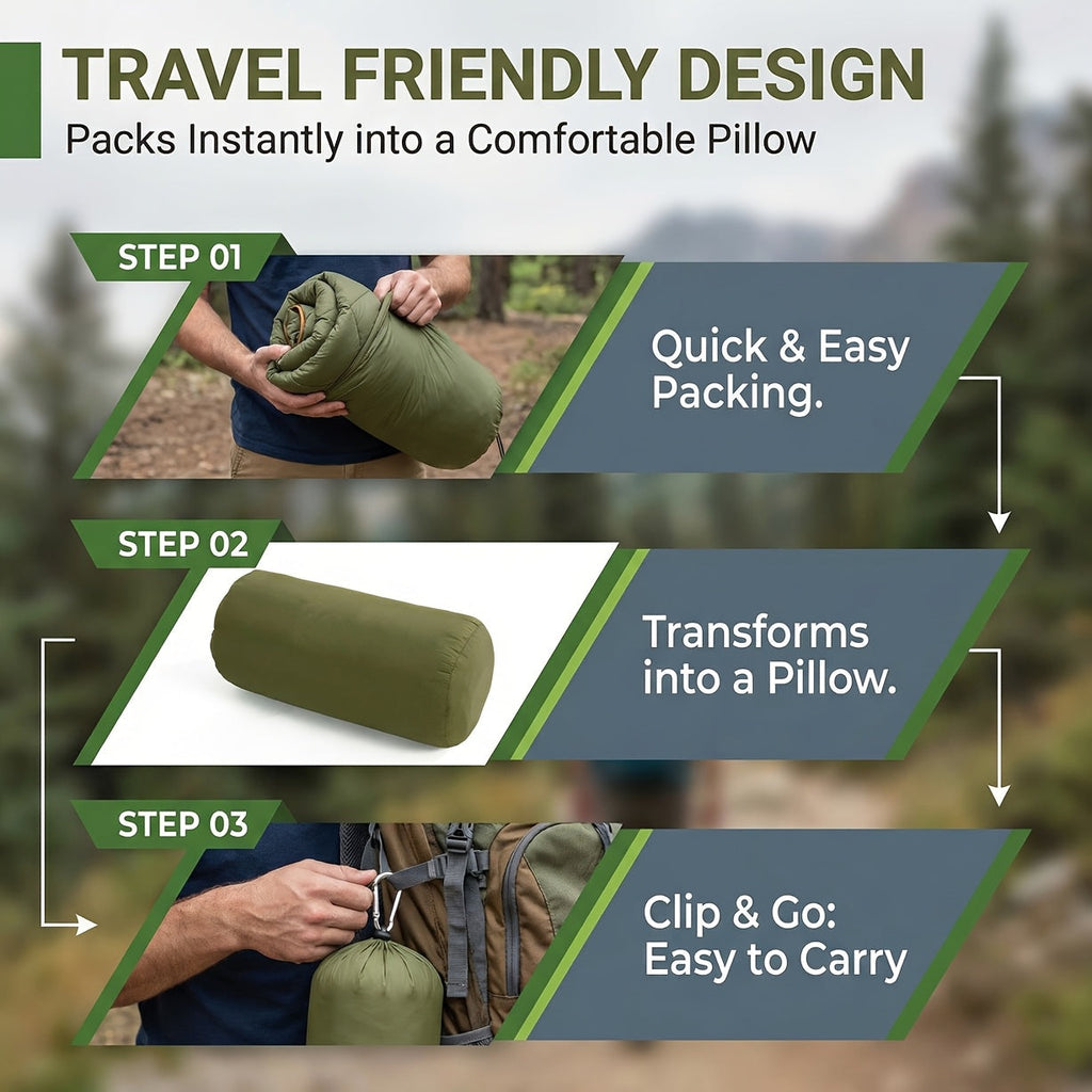 Outdoor Camping Puffy Blanket, Foldable, Lightweight, Warm, DWR Water-Resistant, with 3D Eye Mask, 140x200cm, for Camping, Travel, Car, Beach, Stadium, Hammock, Sofa, Festival