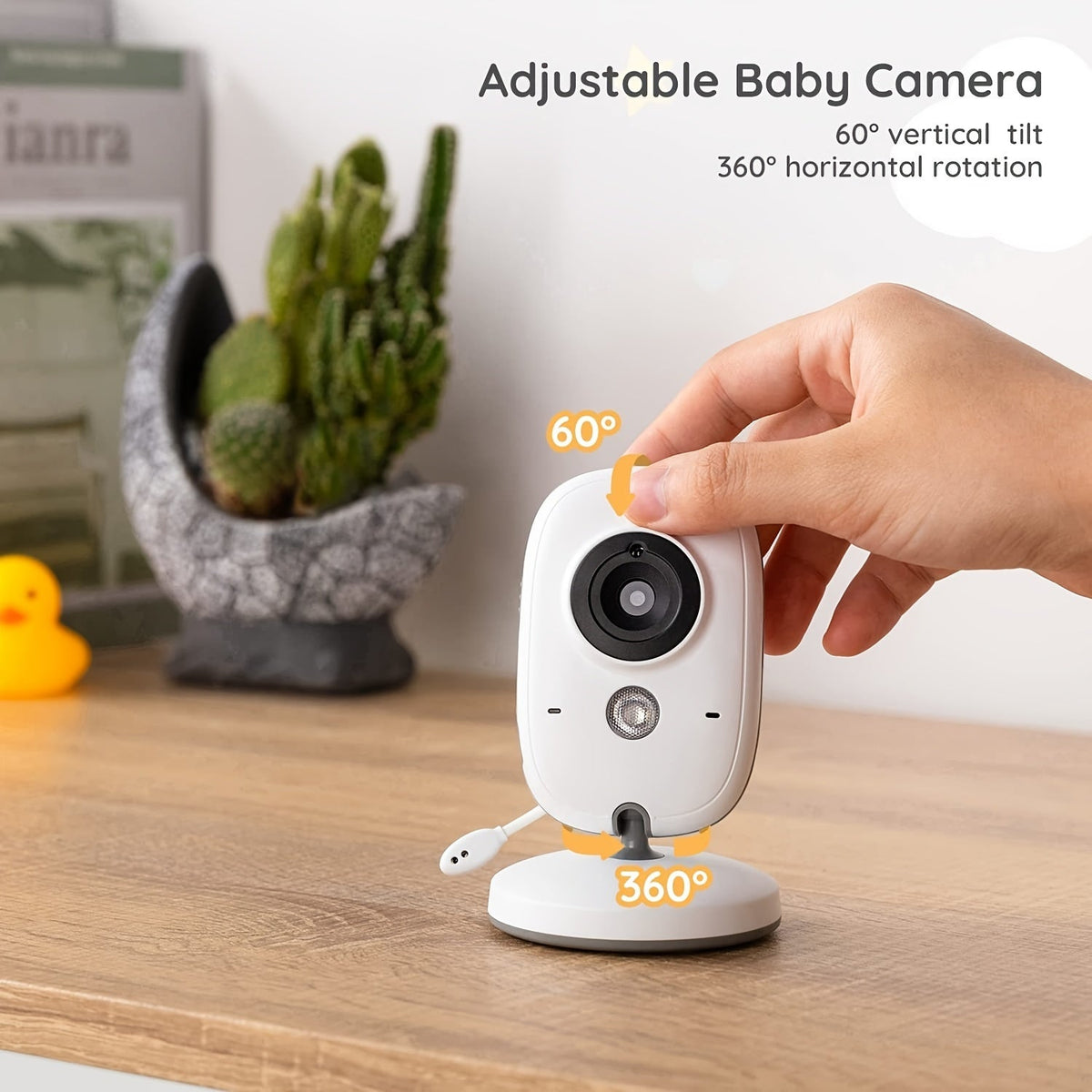 Baby Monitor Camera with Night Vision & Two-Way Audio – WiFi-Free Video Baby Monitor with Rechargeable Battery Temperature Monitoring Lullabies VOX Mode