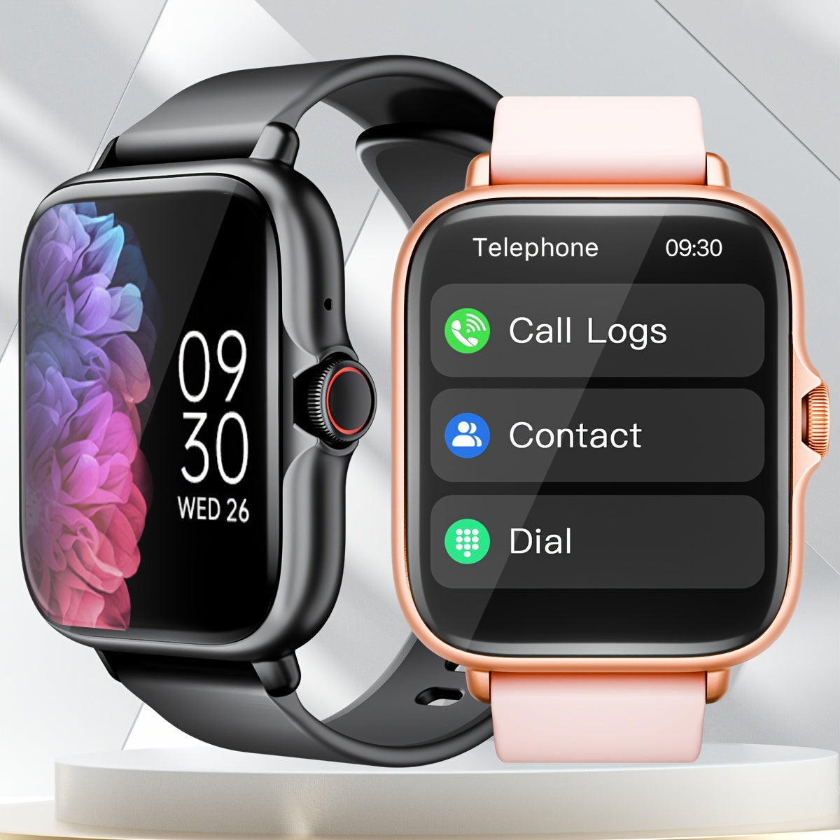 Smart Watch 1.83 Inch Full Touch Screen Answer Make Calls Messages Sports Pedometer Fitness Tracker Compatible with iPhone Android for Women Men Multiple Colors