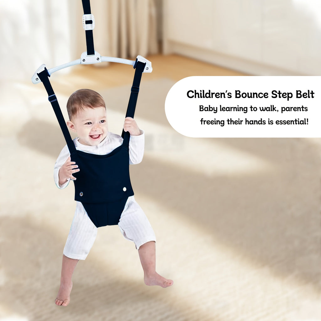 3-in-1 Door Frame Baby Bouncer, Swing & Fitness Frame, Adjustable Height 360° Rotating Infant Bouncer Chair, Indoor & Outdoor Children's Exercise Equipment, 4 Colors Including Pink Black Blue & Grey