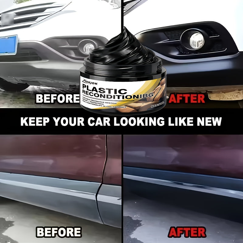 Car Plastic Restorer & Tire Brightening Cream – Universal Auto Refurbishing Cream for Dashboard, Interior Trim, and Tires, Prevents Aging & Fading, Long-Lasting Shine & UV Protection for All Vehicles