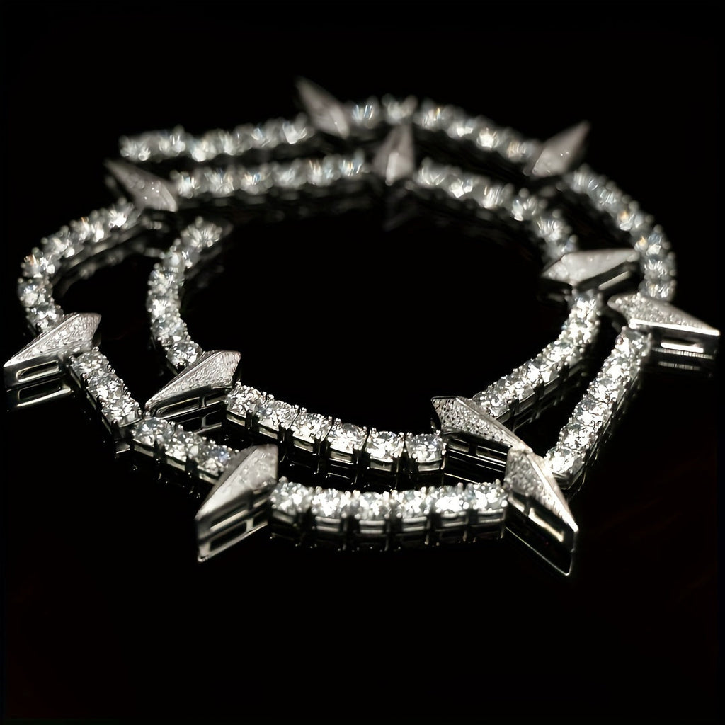 Wolf Tooth Pendant Necklace for Men, Gothic Tribal Spike Chain Necklace, Bold Statement Jewelry, Sizes 18, 20, 22 Inch, Gift for Him, Christmas, Valentine, Birthday