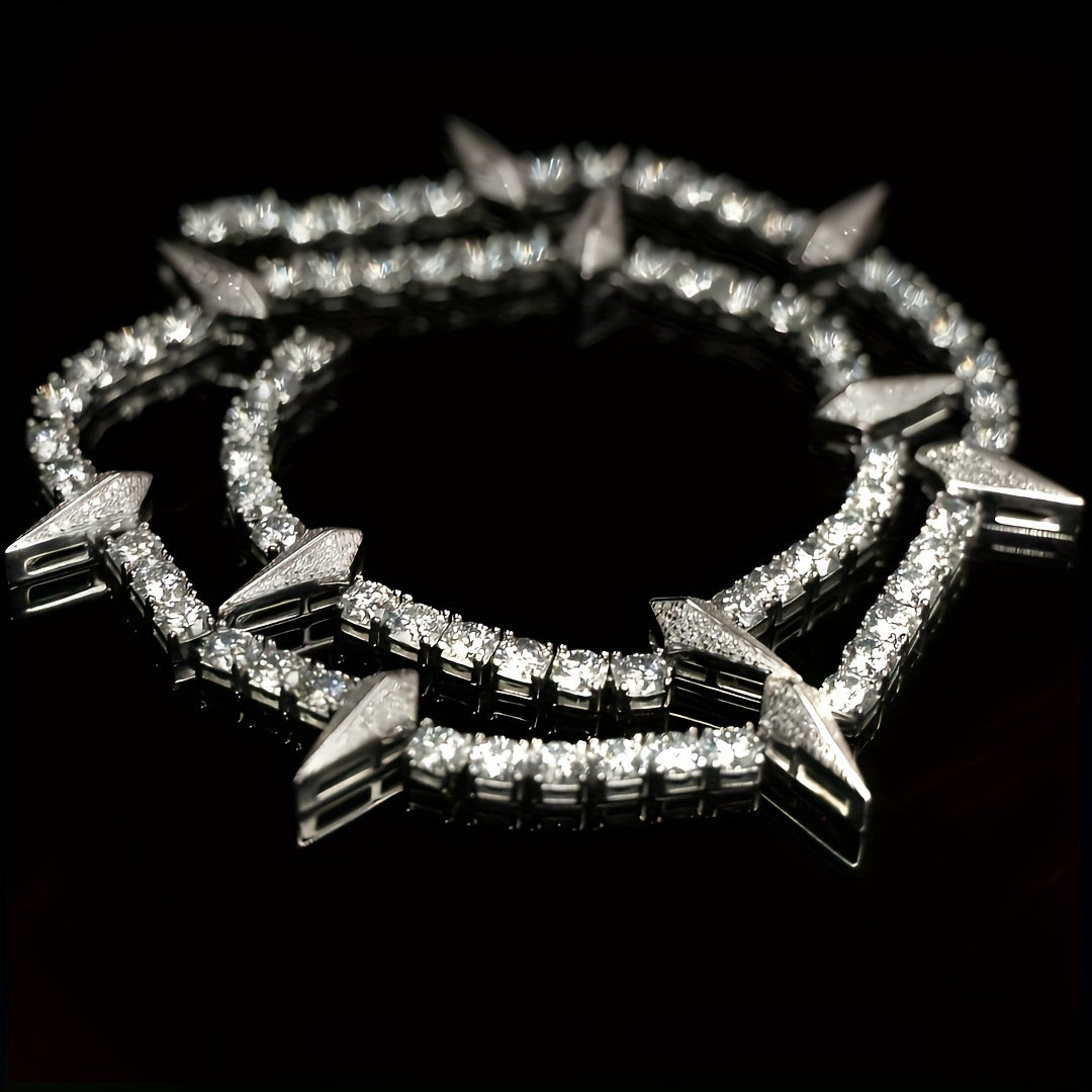 Wolf Tooth Pendant Necklace for Men, Gothic Tribal Spike Chain Necklace, Bold Statement Jewelry, Sizes 18, 20, 22 Inch, Gift for Him, Christmas, Valentine, Birthday