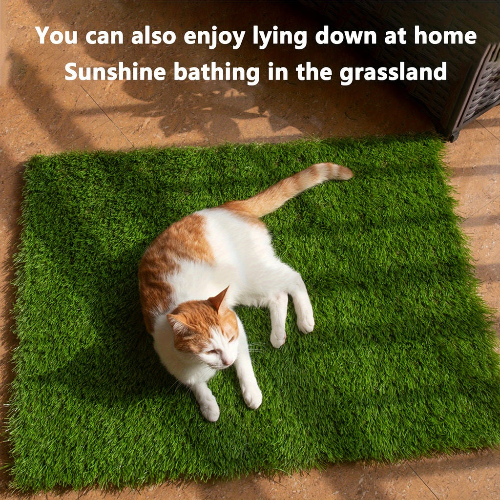 Dog Potty Training Grass Pad – Simulated Artificial Turf Dog Toilet Mat for Indoor & Outdoor Use, Non-Slip Easy-Clean Pet Lawn Poop Tray for Small, Medium, and Large Dogs, Apartment Balcony, Backyard