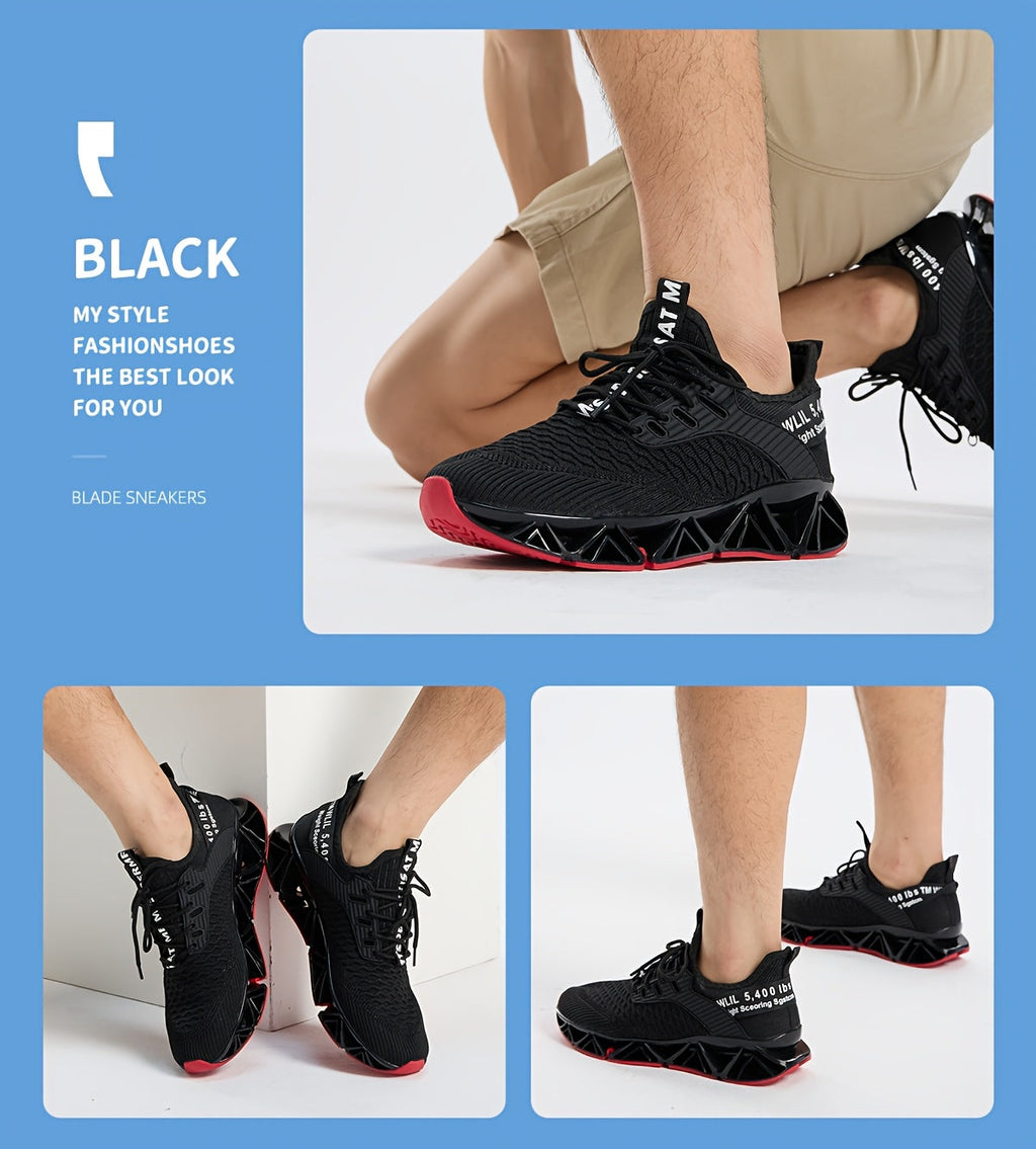 Men's Lightweight Breathable Running Shoes, Non-Slip TPU Sole, EVA Cushion, Lace-Up Low-Top Sneakers, 3 Colors, Sizes US 7.5-13, All-Season Wear-Resistant Training Casual Athletic Shoes