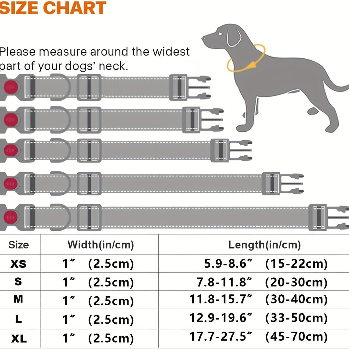 Reflective Dog Collar with Safety Locking Buckle - Adjustable Soft Neoprene Padded Breathable Nylon Pet Collar for Small, Medium, and Large Dogs, Night Visibility Safety Collar