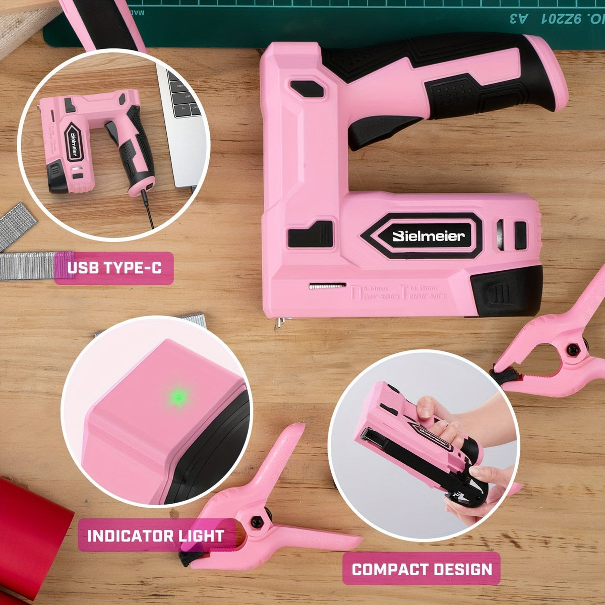 20V Cordless 2-in-1 Brad Nailer & Stapler – No Compressor Needed, Battery & Charger Included, Safety Guard, Includes 1600 Nails & 2000 Staples for Carpentry, Upholstery & DIY