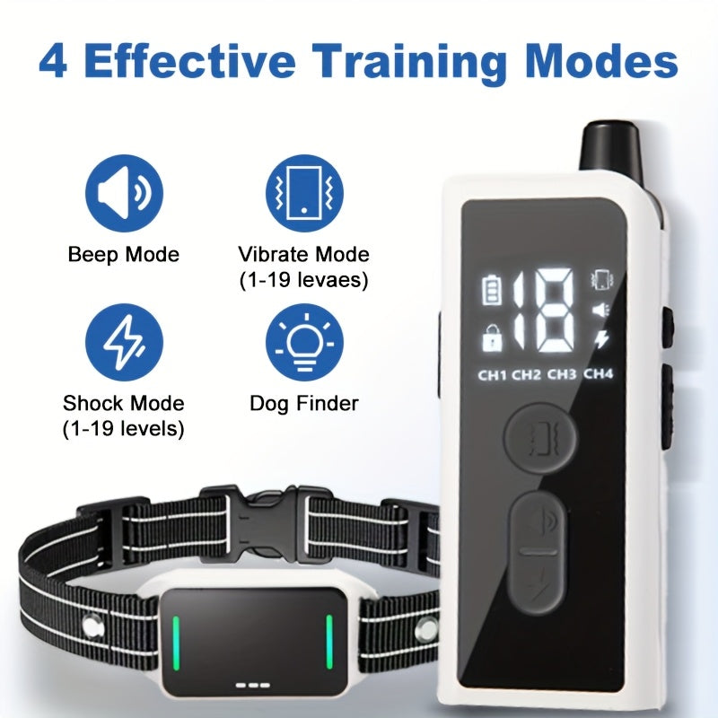 Dog Training Collar with Remote – Rechargeable E-Collar with Shock, Vibration, and Tone Modes, 2.4G Wireless Remote, USB Charging, Safe & Effective Pet Trainer for Small, Medium, and Large Dogs, 1pc & 2pc