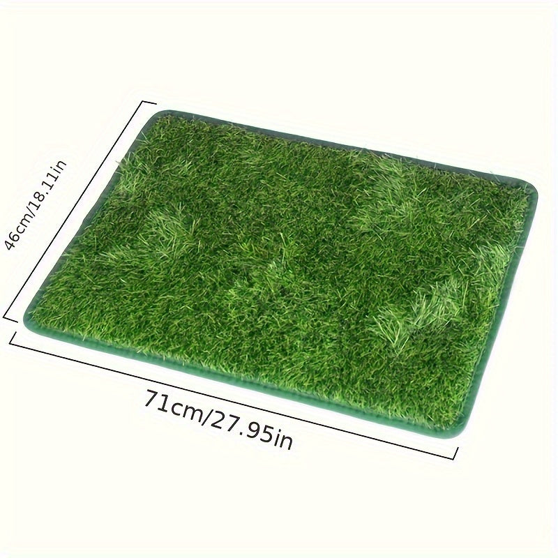 Washable Reusable Dog Training Pad – Anti-Odor Artificial Grass Pee Pad with Waste Bags, Indoor & Outdoor Use, M & L Sizes, Black Silhouette Design