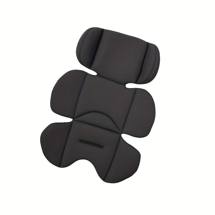 Baby Car Seat Cushion with Universal Head Support, Breathable Mesh & Padded Sponge One-Piece Seat Pad for Newborns, Strollers Swings & Car Seats, Black & Gray
