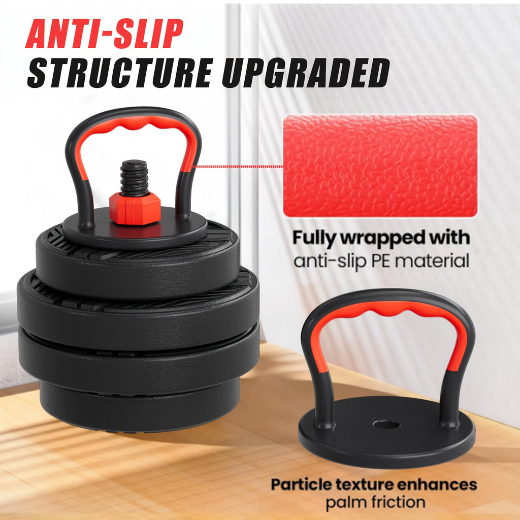 Adjustable Dumbbell Set 5-in-1 Free Weights 30-110 LBS – Use as Dumbbell, Barbell, Kettlebell, Push-Up Stand & Weight Plates, Home Gym Workout Equipment for Men & Women, Multiple Weight Options