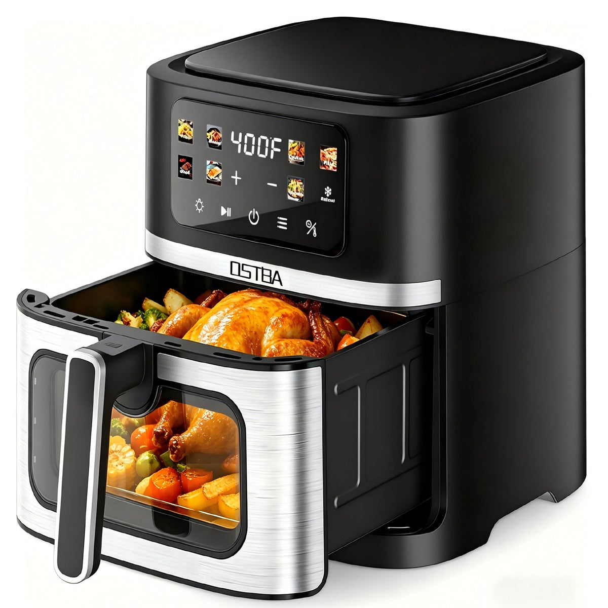 Air Fryer with Visible Window – 1700W Digital Touchscreen 8 Presets Nonstick Basket Auto Shut-Off Dishwasher Safe in 2.5QT 4.5QT & 8.5QT Family Size